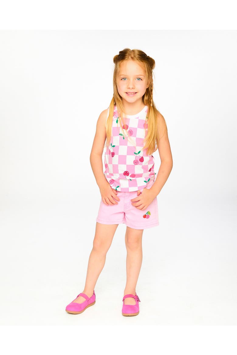 Organic Cotton Jersey Cherries Sleeveless Tank Top, Alternate, color, Pink Printed Cherries