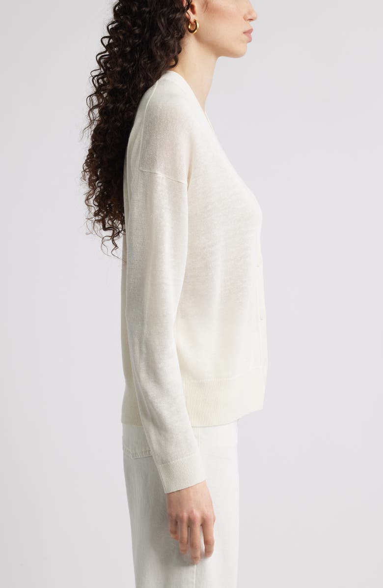 Nordstrom Linen Blend Cardigan, Alternate, color, Ivory Tofu
