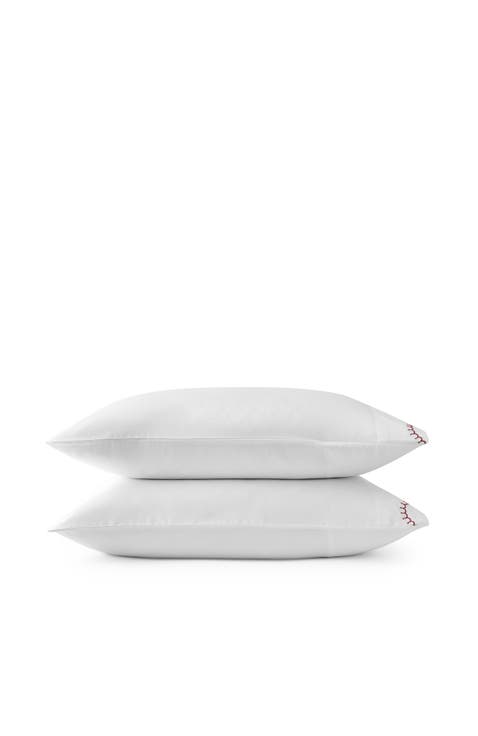 Lucerne Scallop Luxury Cotton Sateen Embroidered Pillowcase Pairs