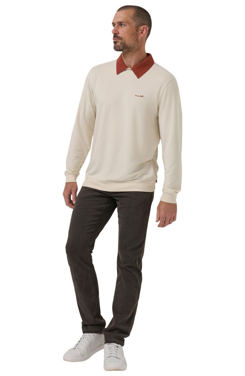 TravisMathew Amenities Collared Sweatshirt, Alternate, color, Birch