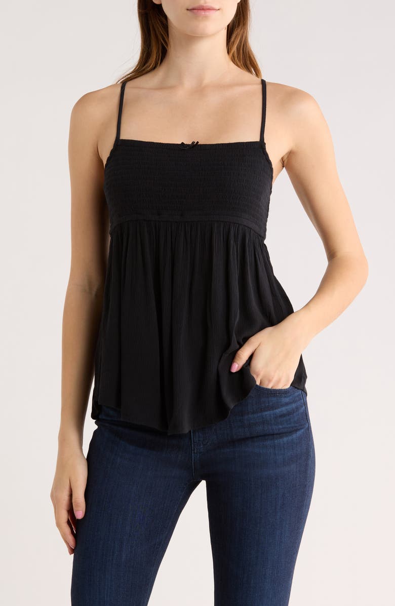 Abound Smocked Boho Cami Top, Main, color, Black