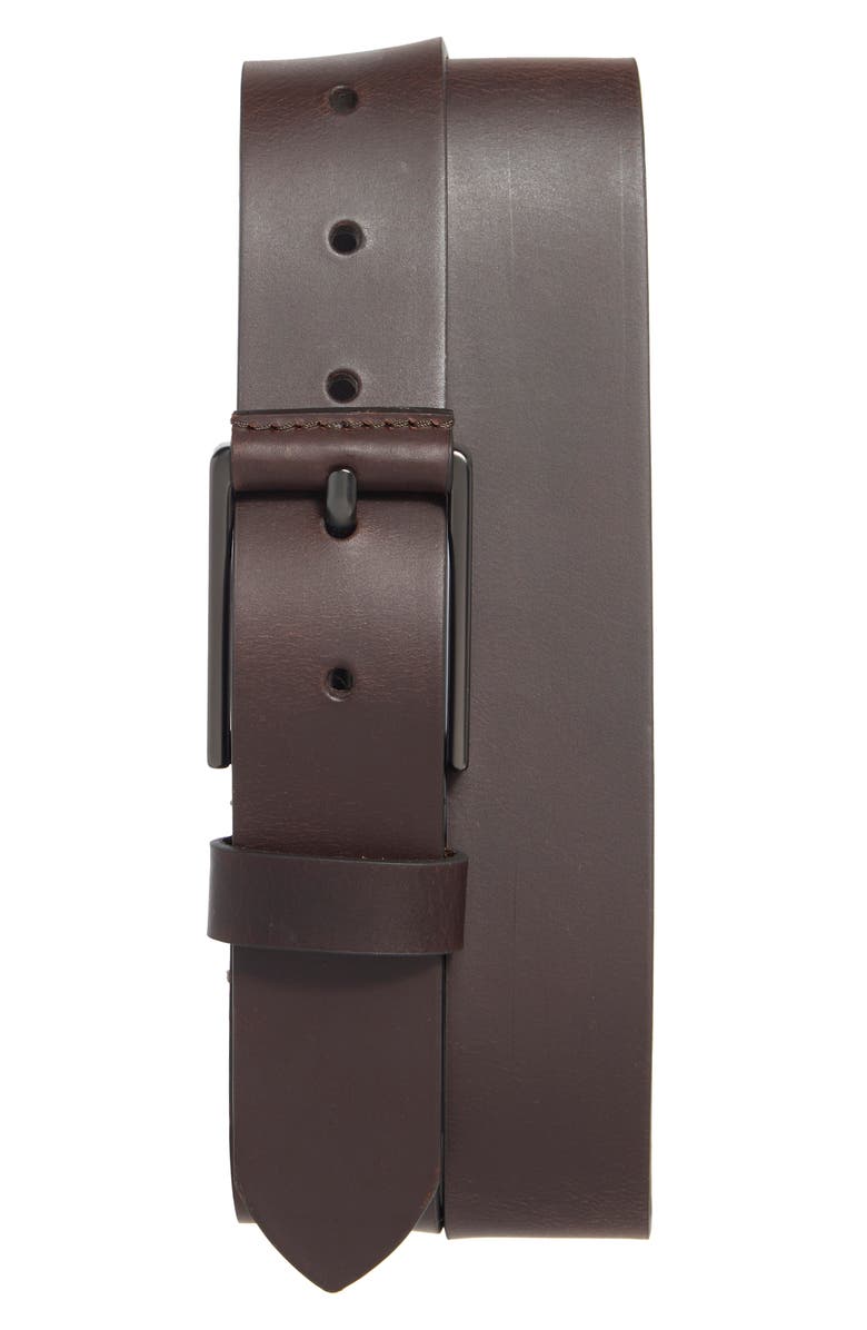 Joe's Oil Tanned Leather Wrapped Buckle Belt, Main, color, Brown