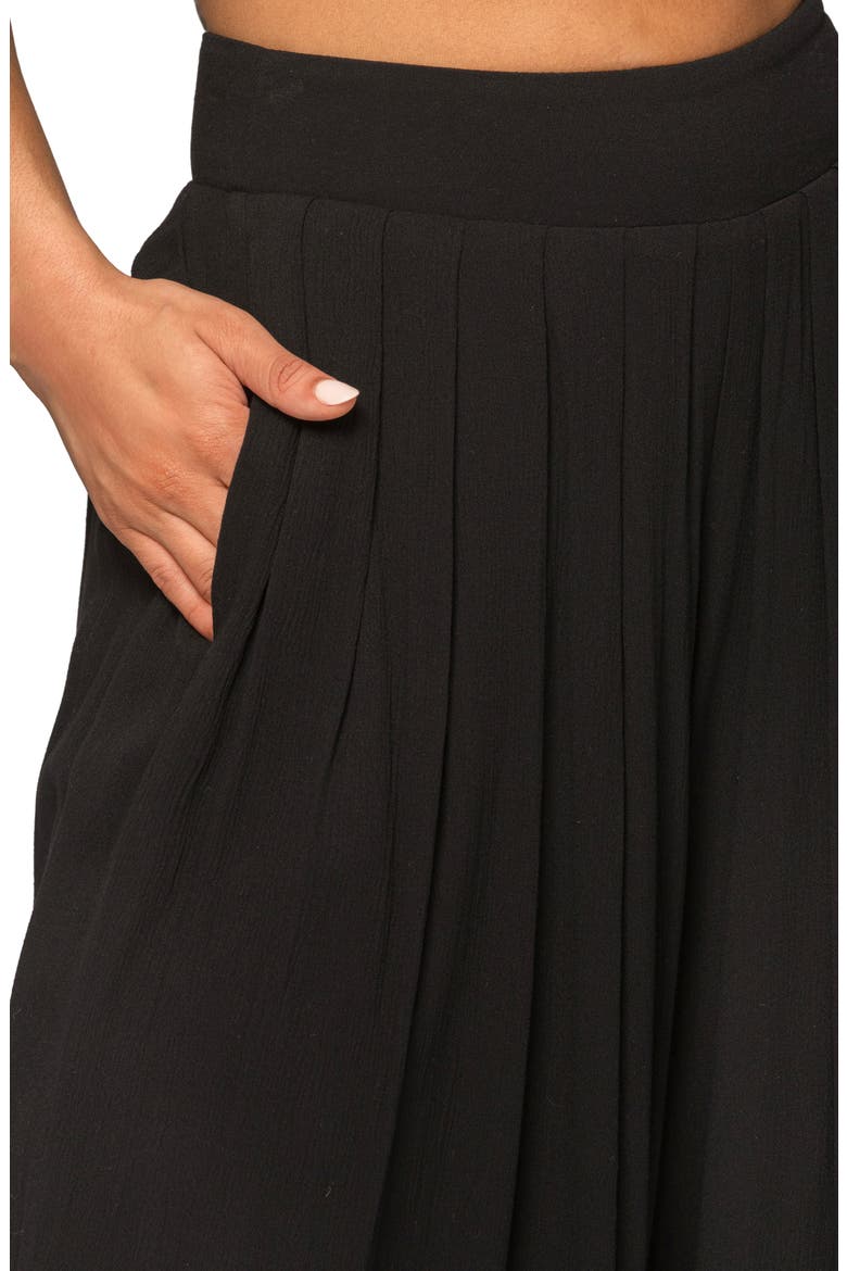 After Sunset Pleated Wide Leg Pants, Alternate, color, BLACK
