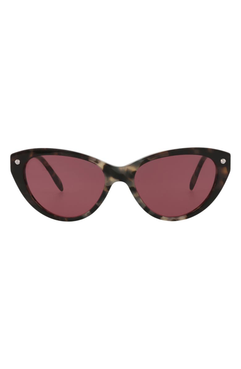 McQueen 55mm Cat Eye Sunglasses, Main, color, Havana Havana Violet
