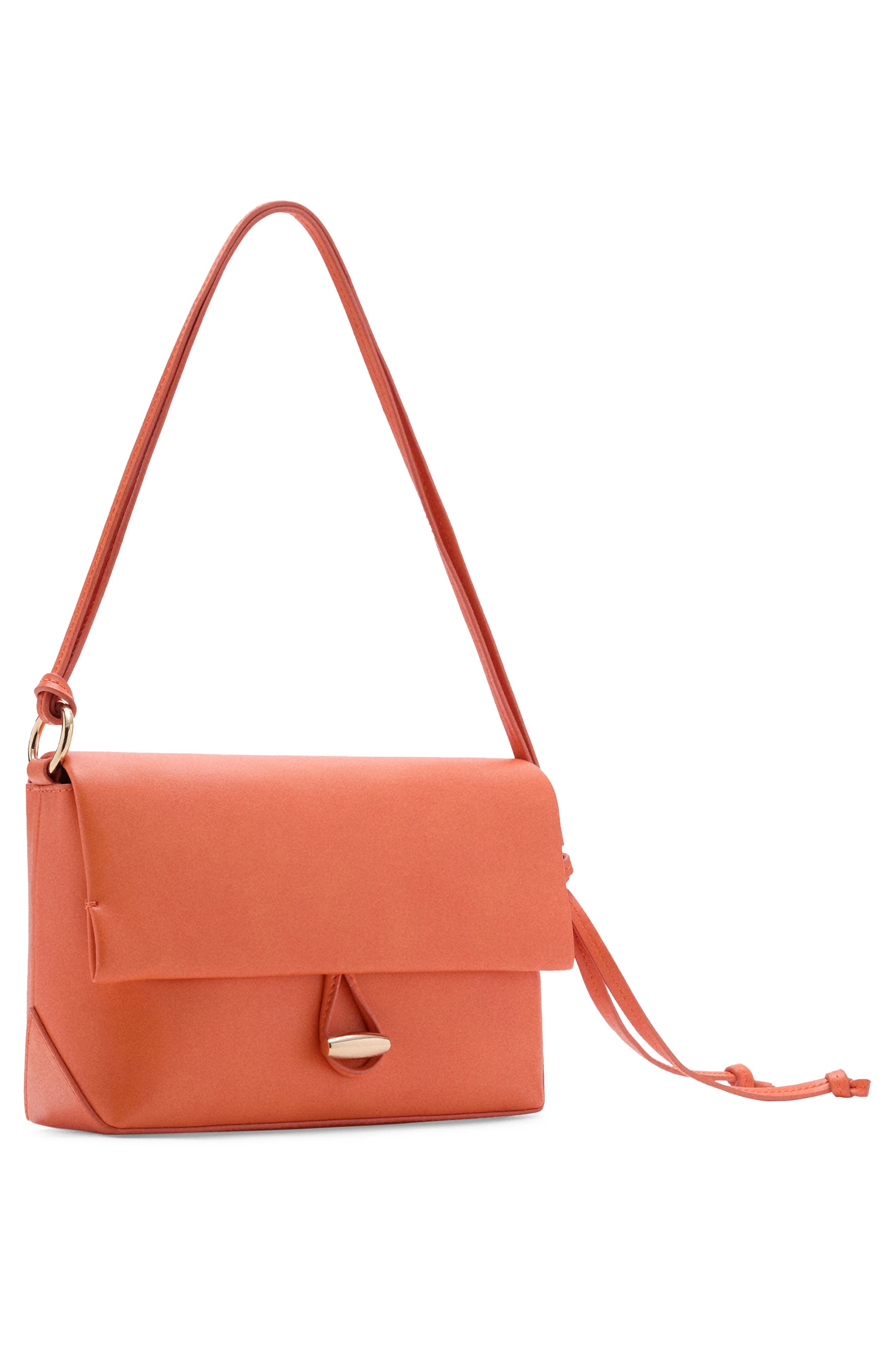MANGO Faux Leather Shoulder Bag, Alternate, color, Orange
