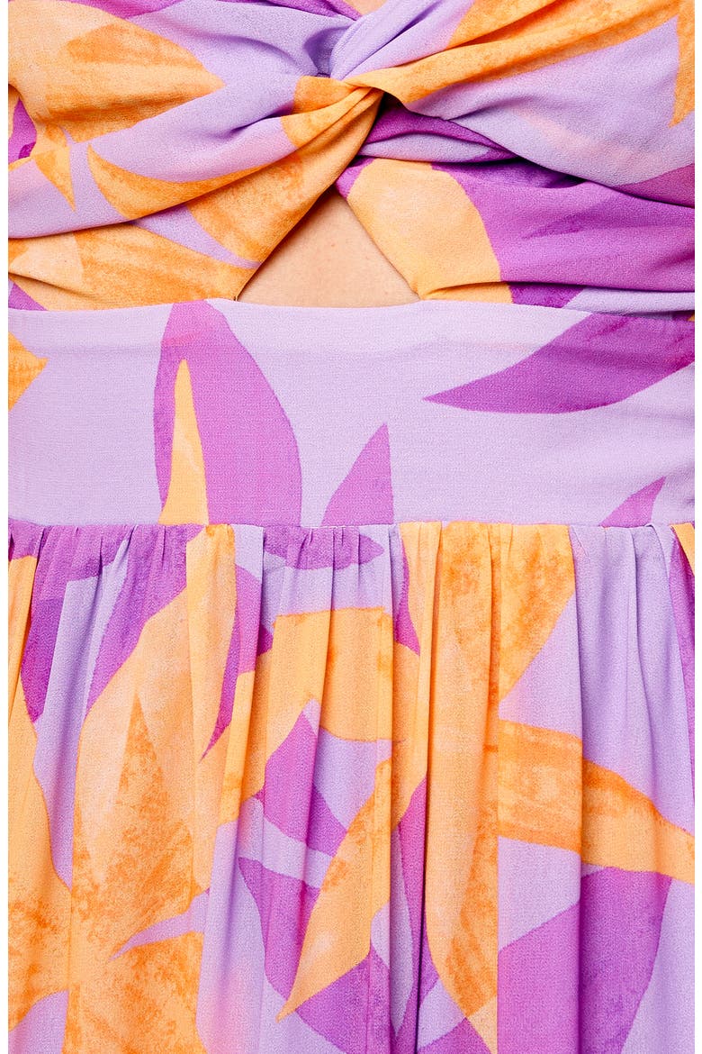 Puff Sleeve Tiered Maxi Dress, Alternate, color, LAVENDER ORANGE