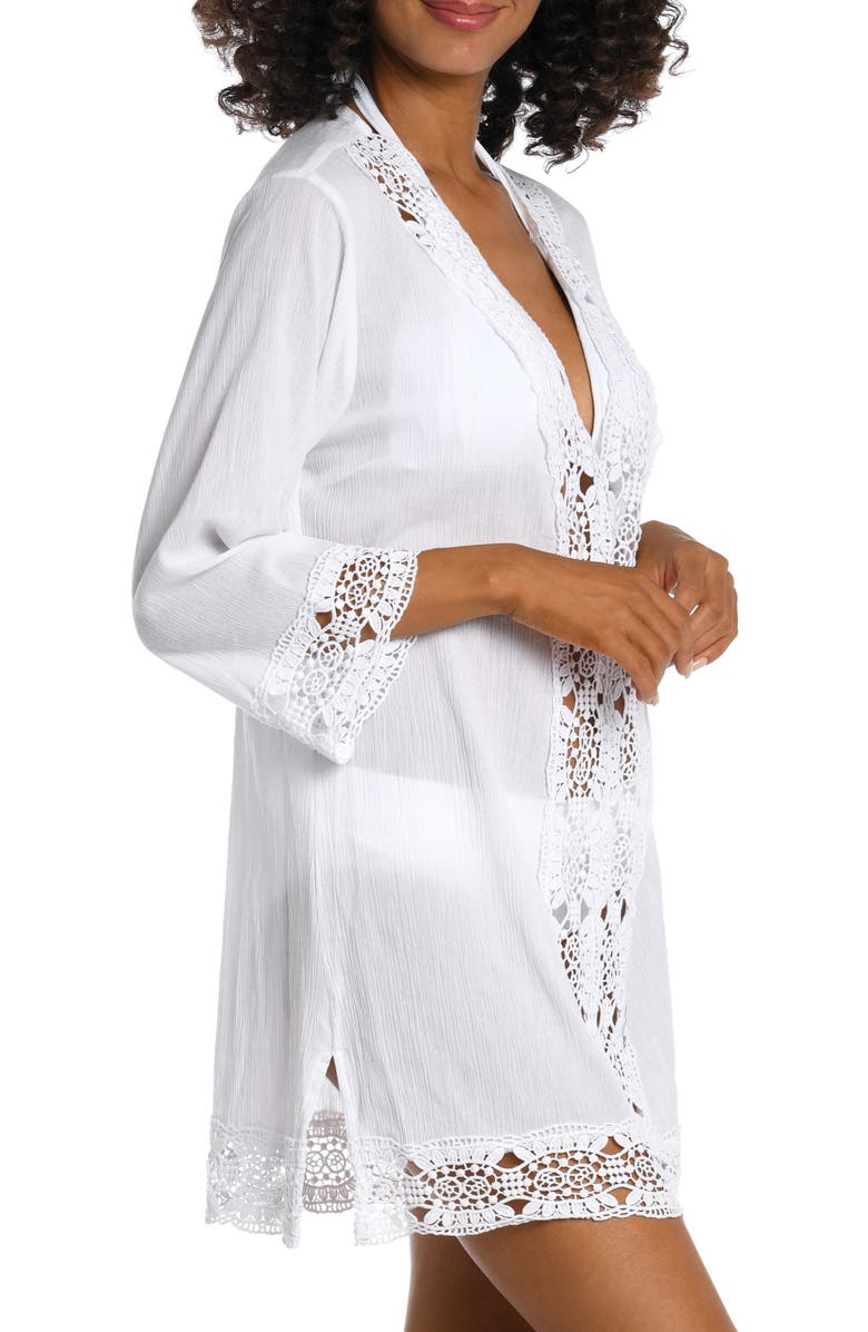 La Blanca Island Fare Cover-Up Tunic, Alternate, color, White