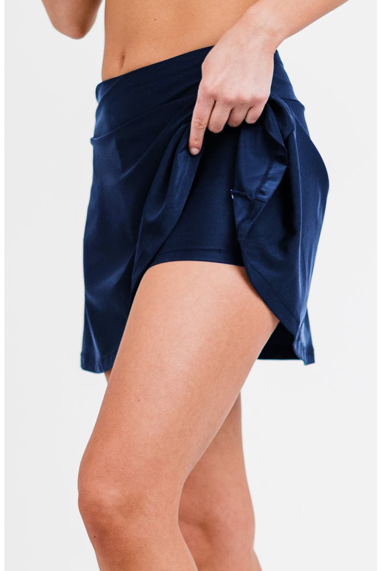 Flowy Swim Skirt With Shorts, Alternate, color, Navy