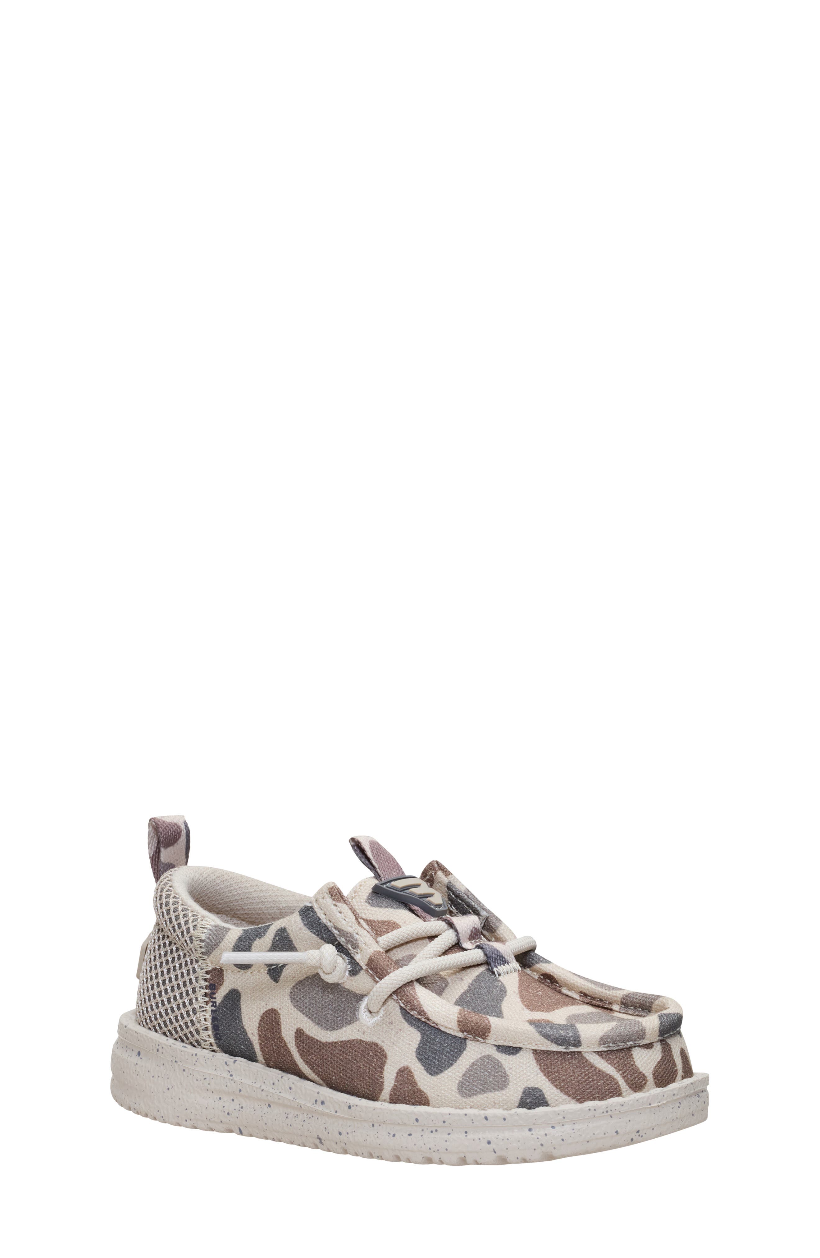 Hey Dude Kids' Wally Funk Burlebo Slip-On, Main, color, Taupe/ Camo