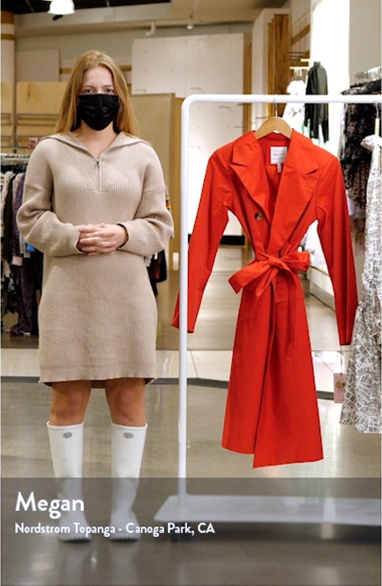 Longline Cotton Blend Trench Coat, sales video thumbnail