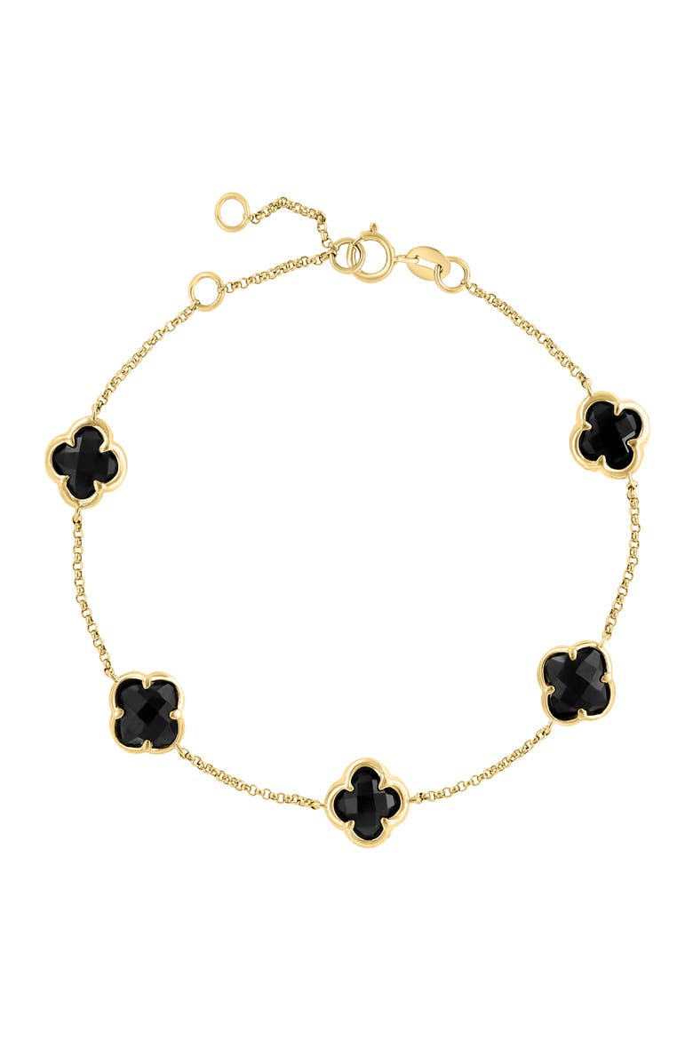 14K Yellow Gold ,Onyx Bracelet, Main, color, Hematite and FW Blush Pearl