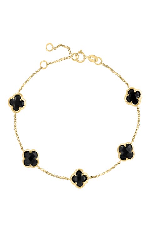 14K Yellow Gold ,Onyx Bracelet
