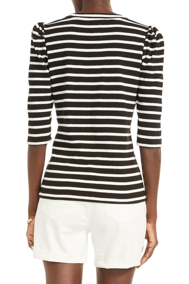 Late Sunset Puff Shoulder Top, Alternate, color, BLACK MULTI