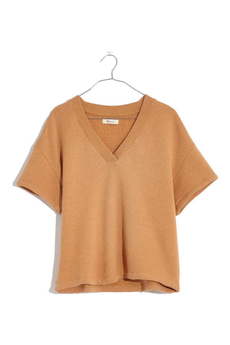 MWL Airyterry V-Neck Sweatshirt T-Shirt, Alternate, color, EARTHEN CLAY