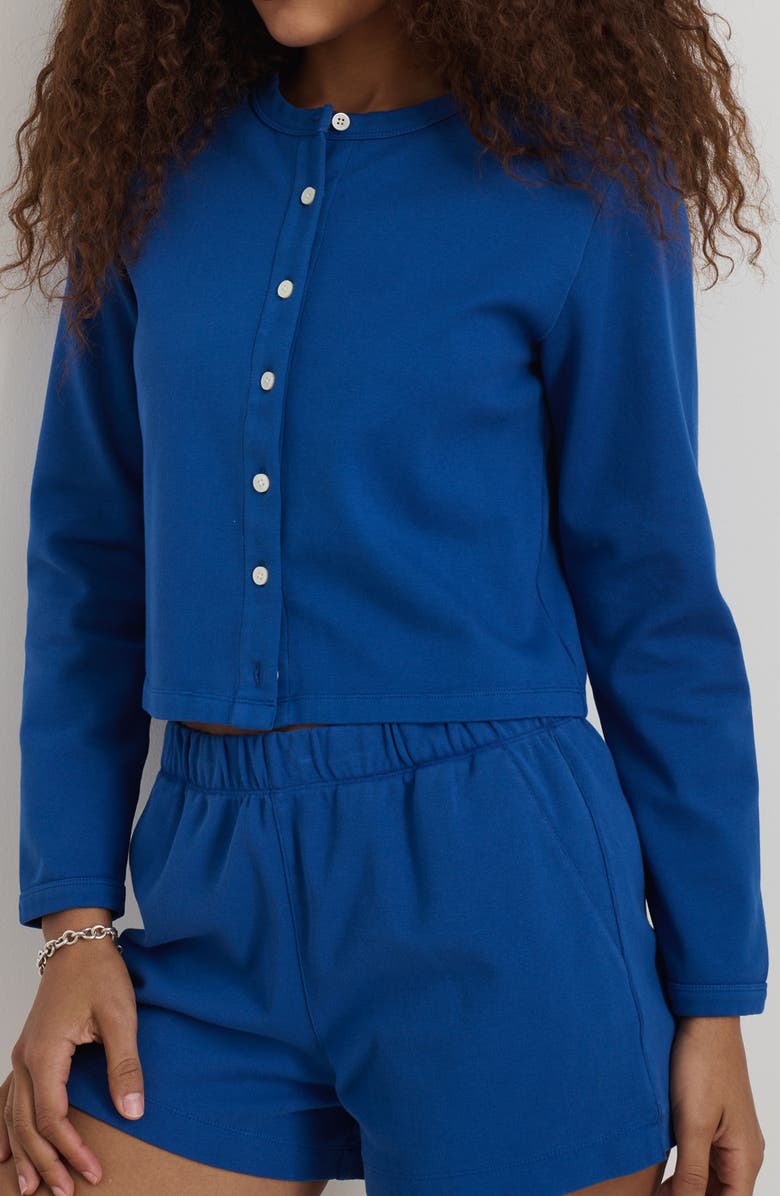 Alex Mill Coco Sport Stretch Cotton Cardigan, Alternate, color, Blue