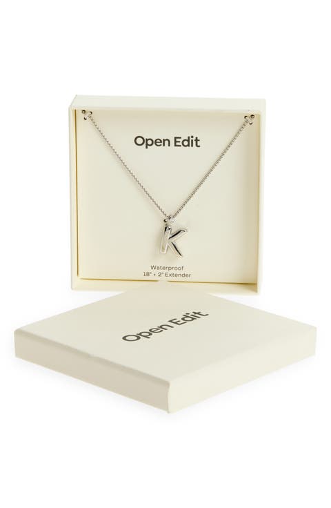 Waterproof Bubble Initial Pendant Necklace