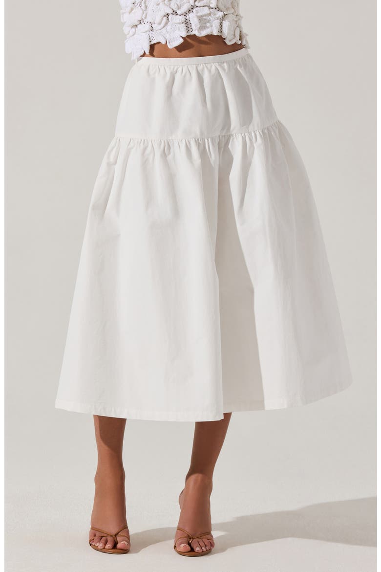 Drop Waist Cotton Blend Skirt, Main, color, WHITE