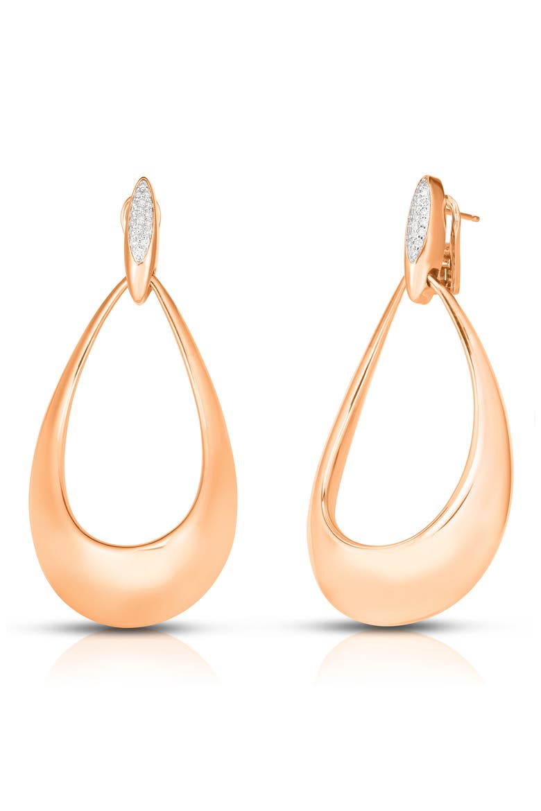 Classic Oro Diamond Hoop Earrings, Main, color, ROSE GOLD