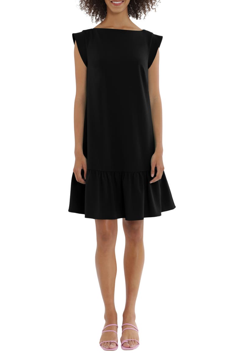 Boatneck Tent Dress, Main, color, BLACK