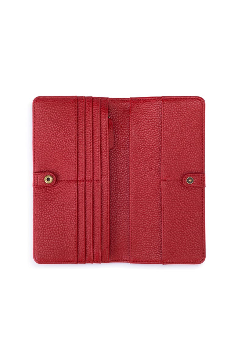 Mira Large Leather Wallet, Alternate, color, Scarlet