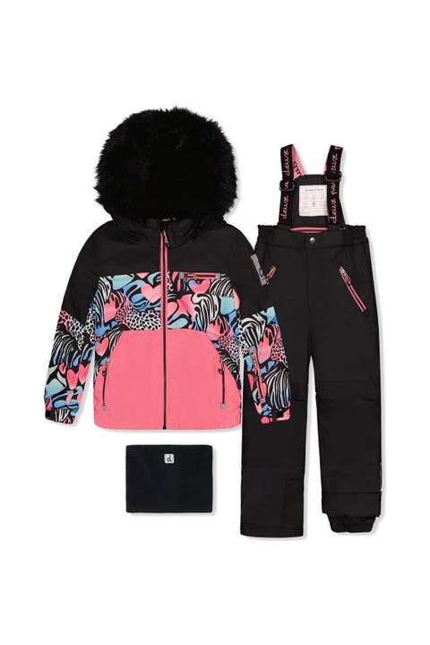 Play Zebra Jacket & Reinforced Pants Two Piece Snowsuit