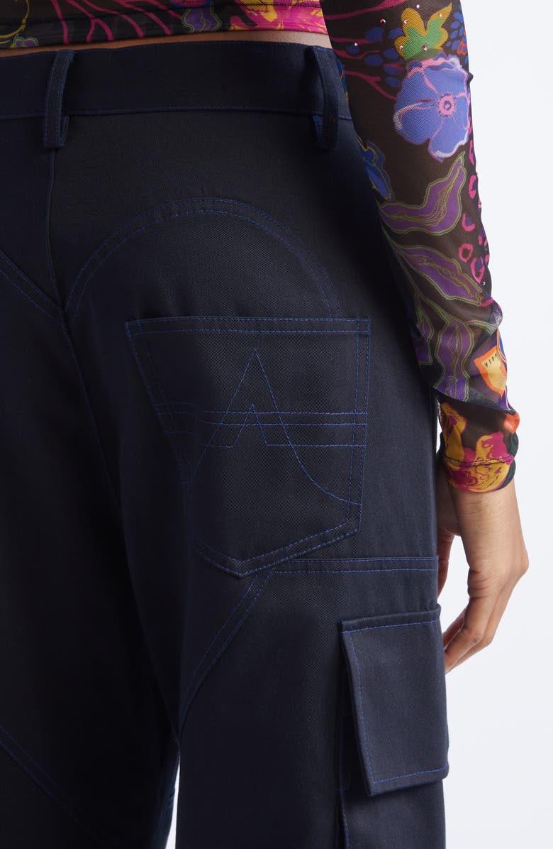 Area Flower Embellished Cargo Pants, Alternate, color, Midnight Blue