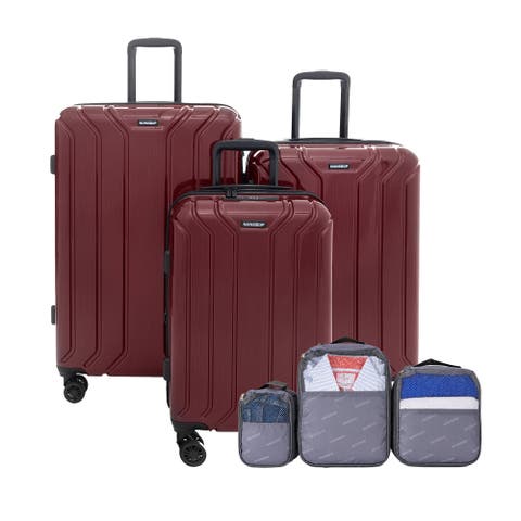 New York Elite 6 Piece Hardside Luggage Set Carry On, Medium, Large & 3 Packing Cubes