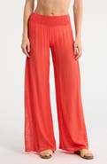 Elan Crochet Panel Cover-Up Pants