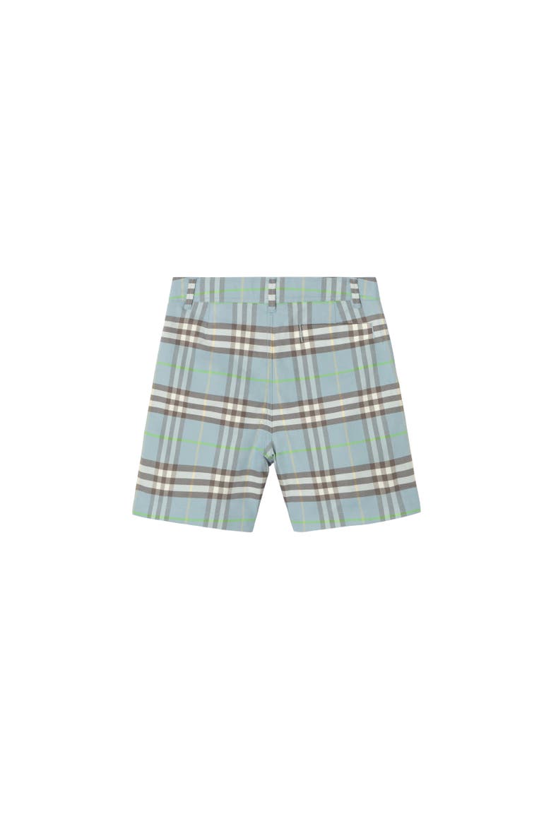 Check Cotton Shorts, Alternate, color, Misty blue