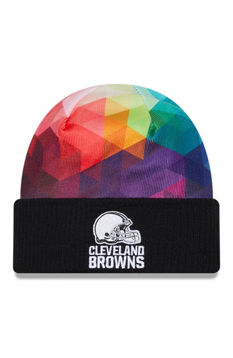 New Era Men's New Era  Black Cleveland Browns 2023 NFL Crucial Catch Cuffed Knit Hat, Main, color, 