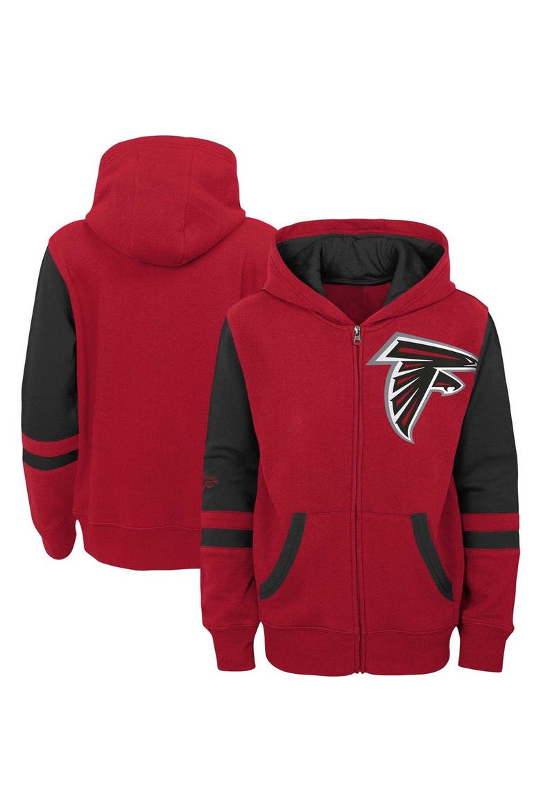 Preschool Red Atlanta Falcons Stadium Color Block Full-Zip Hoodie, Main, color, Red