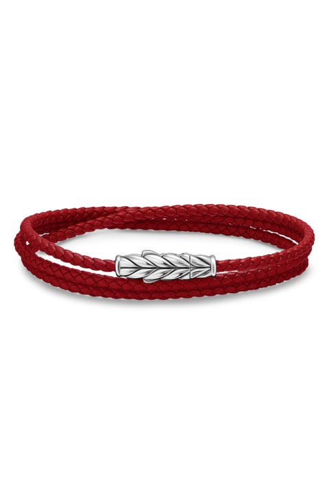 Sterling Silver Leather Bracelet