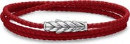 David Yurman Sterling Silver Leather Bracelet