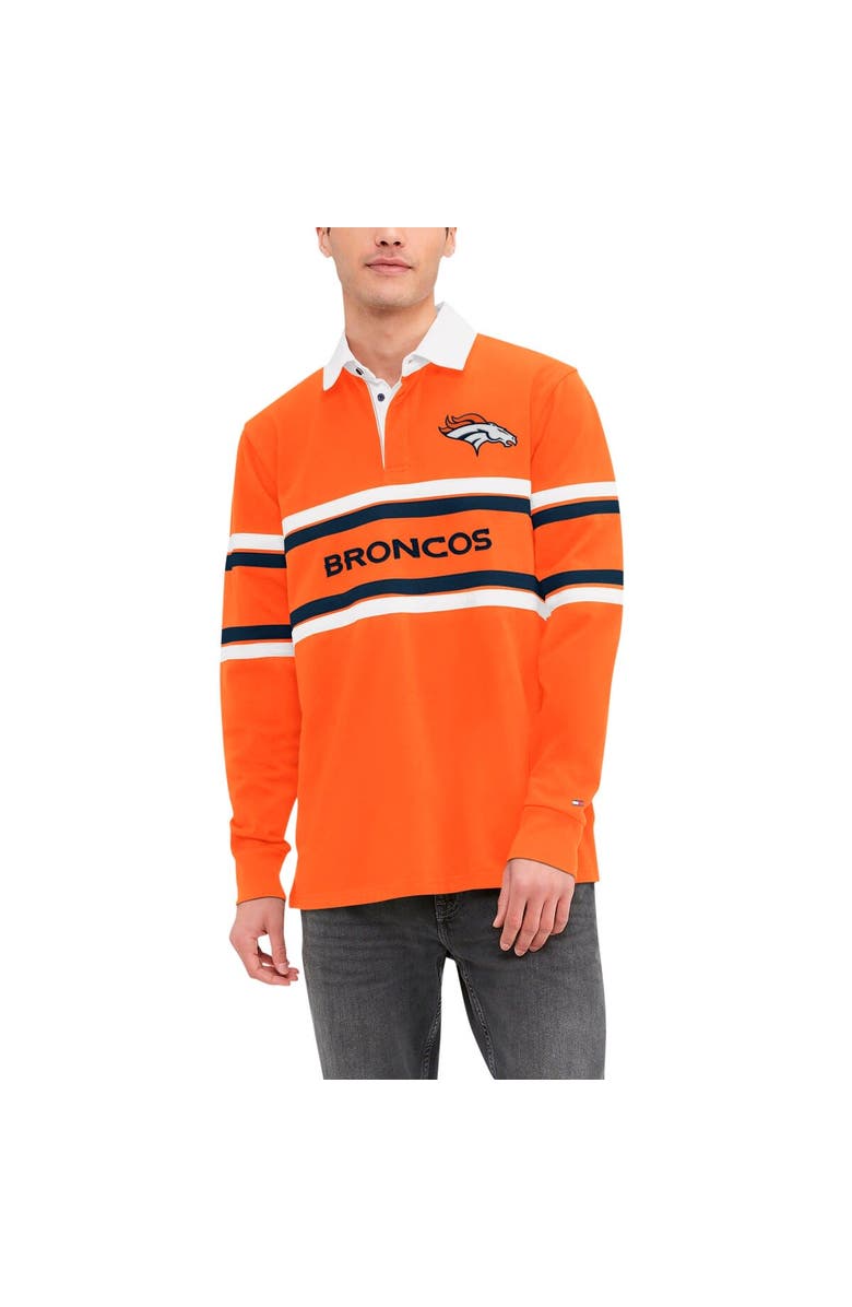 Tommy Hilfiger Men's Tommy Hilfiger Orange Denver Broncos Cory Varsity Rugby Long Sleeve T-Shirt, Main, color, 