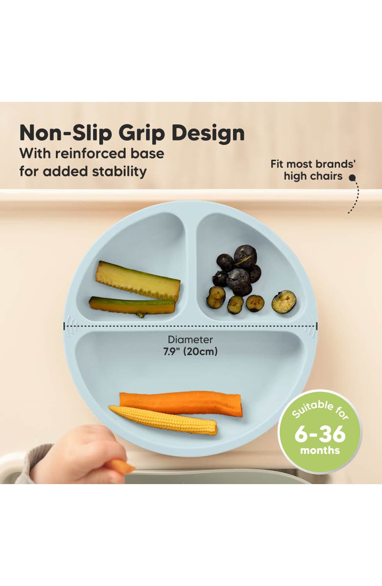 KeaBabies 3-Pack Prep Silicone Suction Plates, Alternate, color, Alps