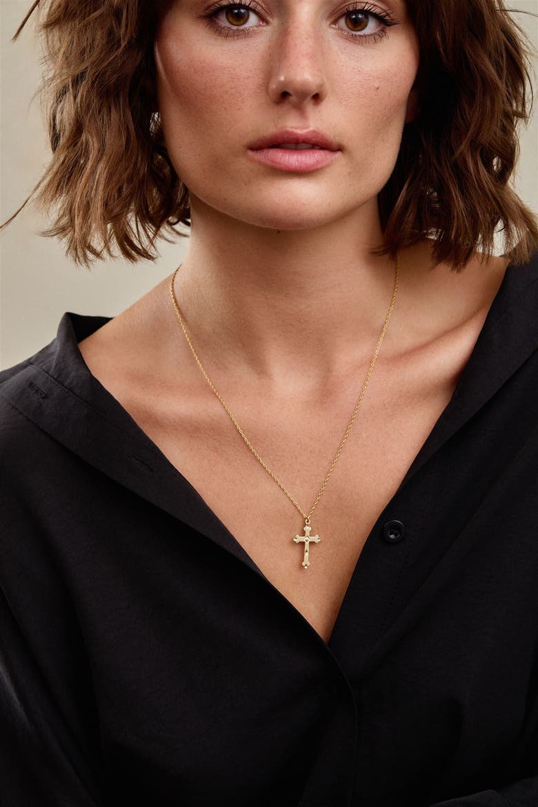 Julian Cross Necklace, Alternate, color, Gold