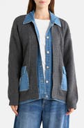 NVLT Long Mixed Media Cardigan