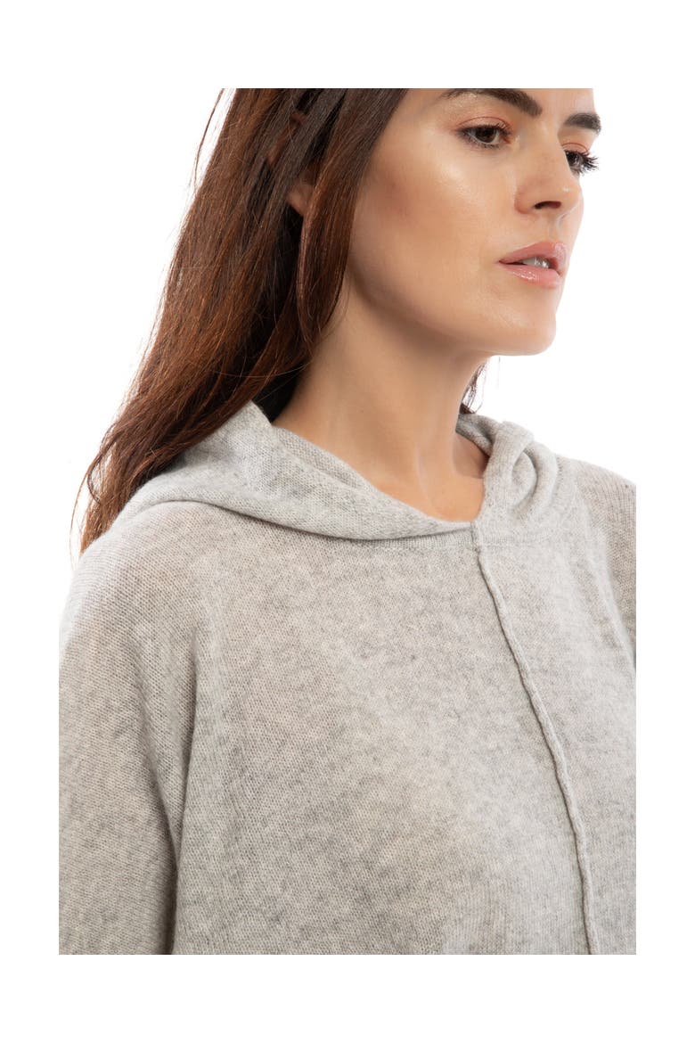 Pure Cashmere Button Hoodie Poncho, Alternate, color, Night Blue