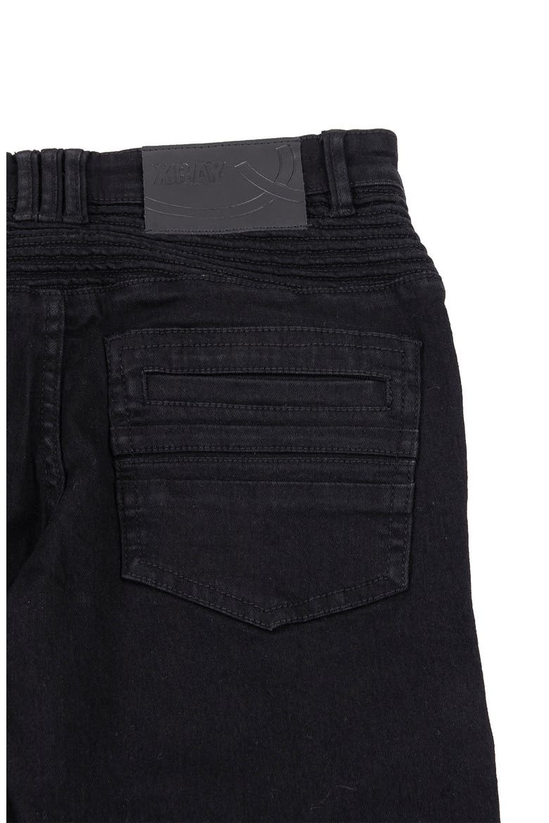 Moto Distressed Fashion Jeans, Alternate, color, JET BLACK