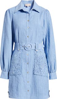 CIEBON Vivian Lace Trim Shirtdress