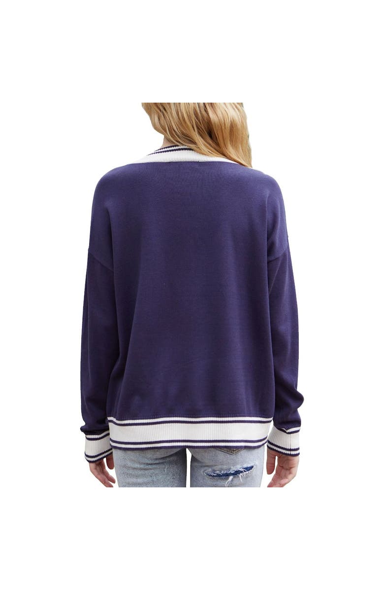 LAUREN JAMES Women's Lauren James Navy Dallas Cowboys Cricket V-Neck Pullover Sweater, Alternate, color,