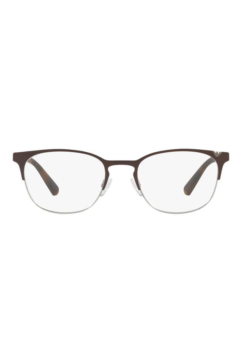 53mm Round Optical Glasses, Main, color, MATTE BROWN