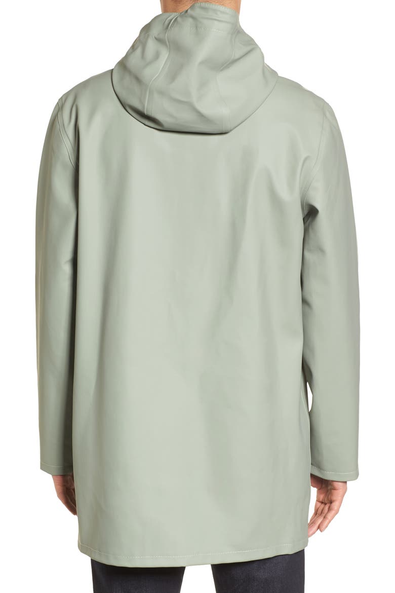 Stockholm Long Sleeve Hooded Raincoat, Alternate, color, KHAKI GREEN