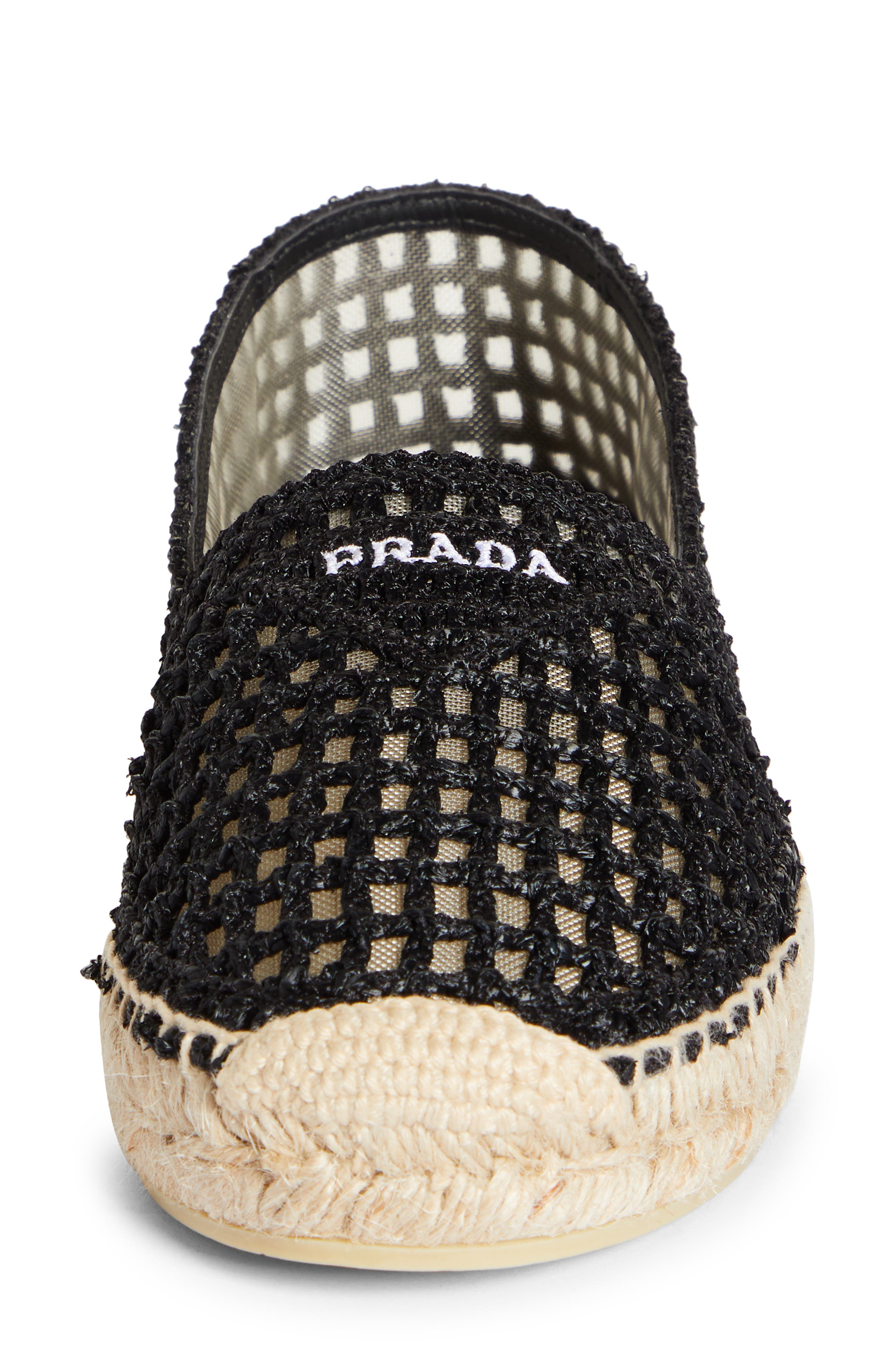 Prada Raffia Espadrille Flat, Alternate, color, 