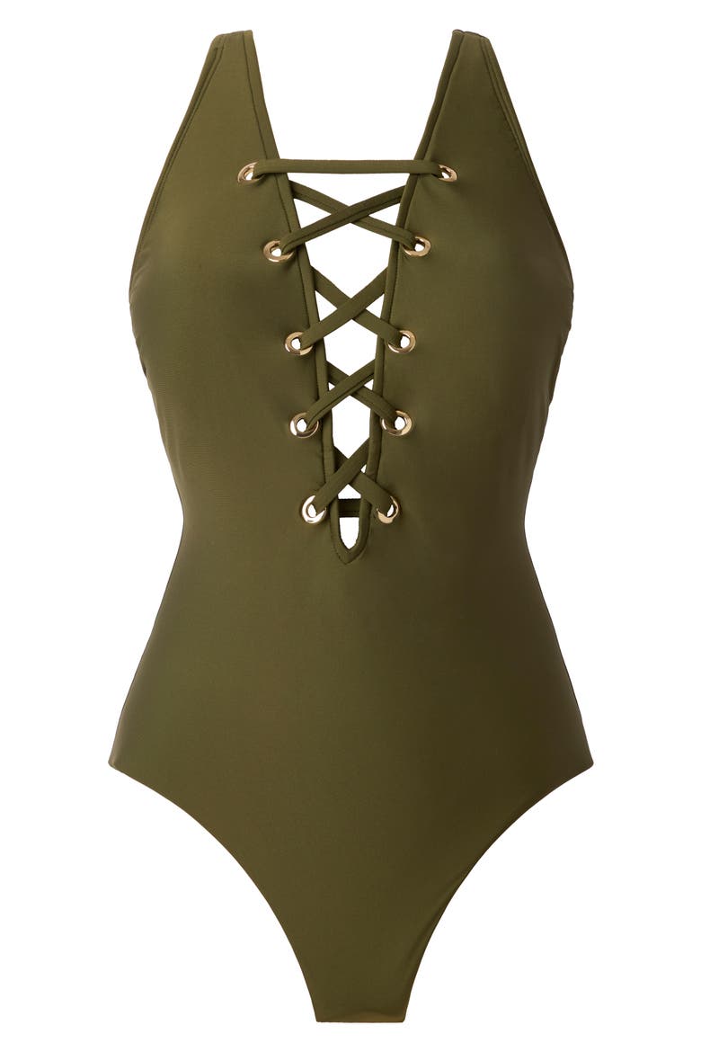 Juxtapose Steffi One-Piece Swimsuit, Alternate, color, BAMBOO