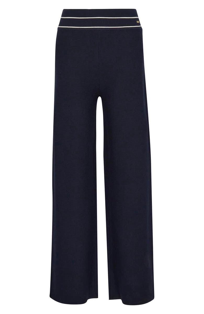 Barbour Maisy Wide Leg Cotton Knit Pants, Alternate, color, Dark Navy