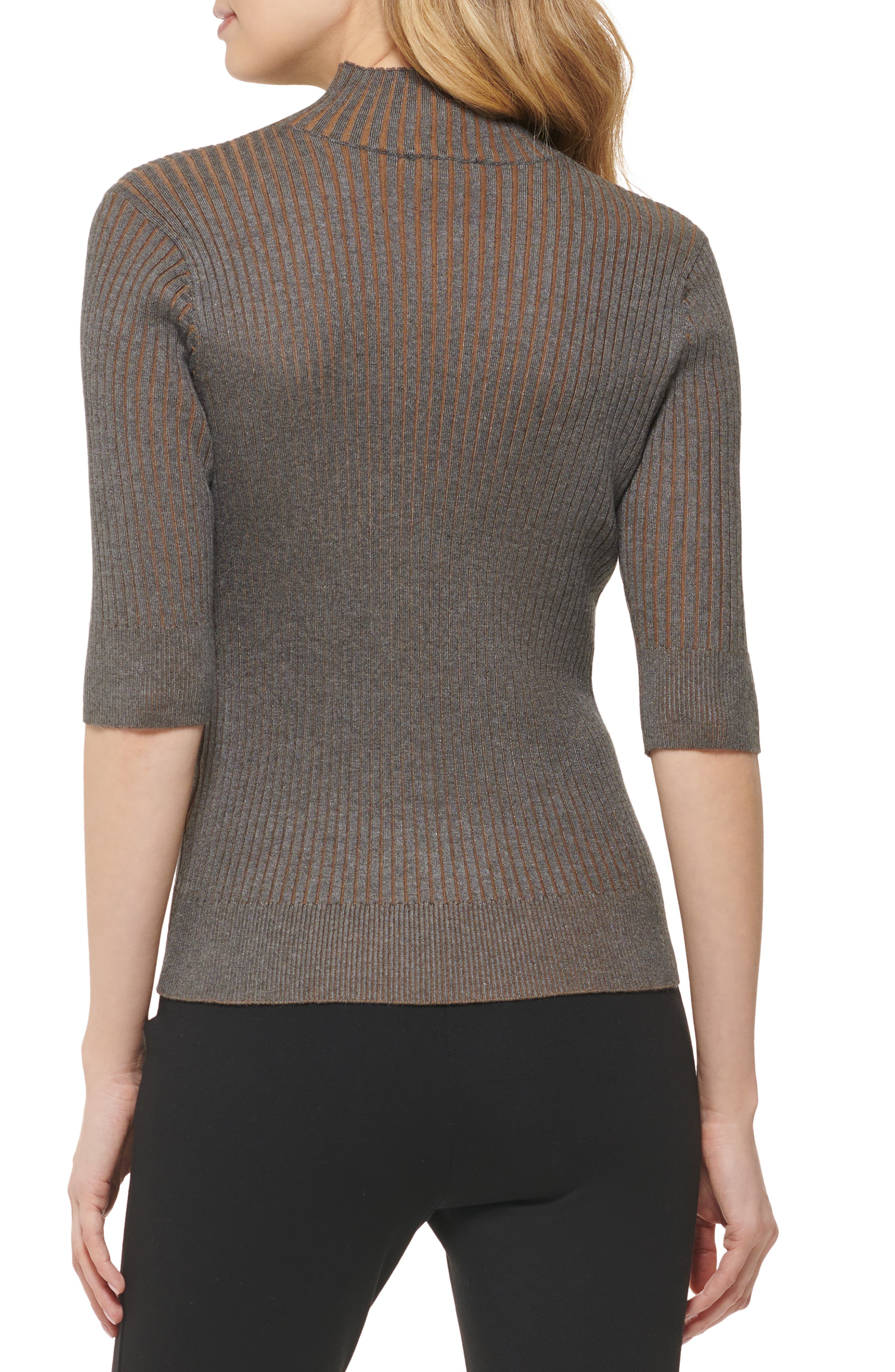 Mock Neck Rib Sweater - image 4