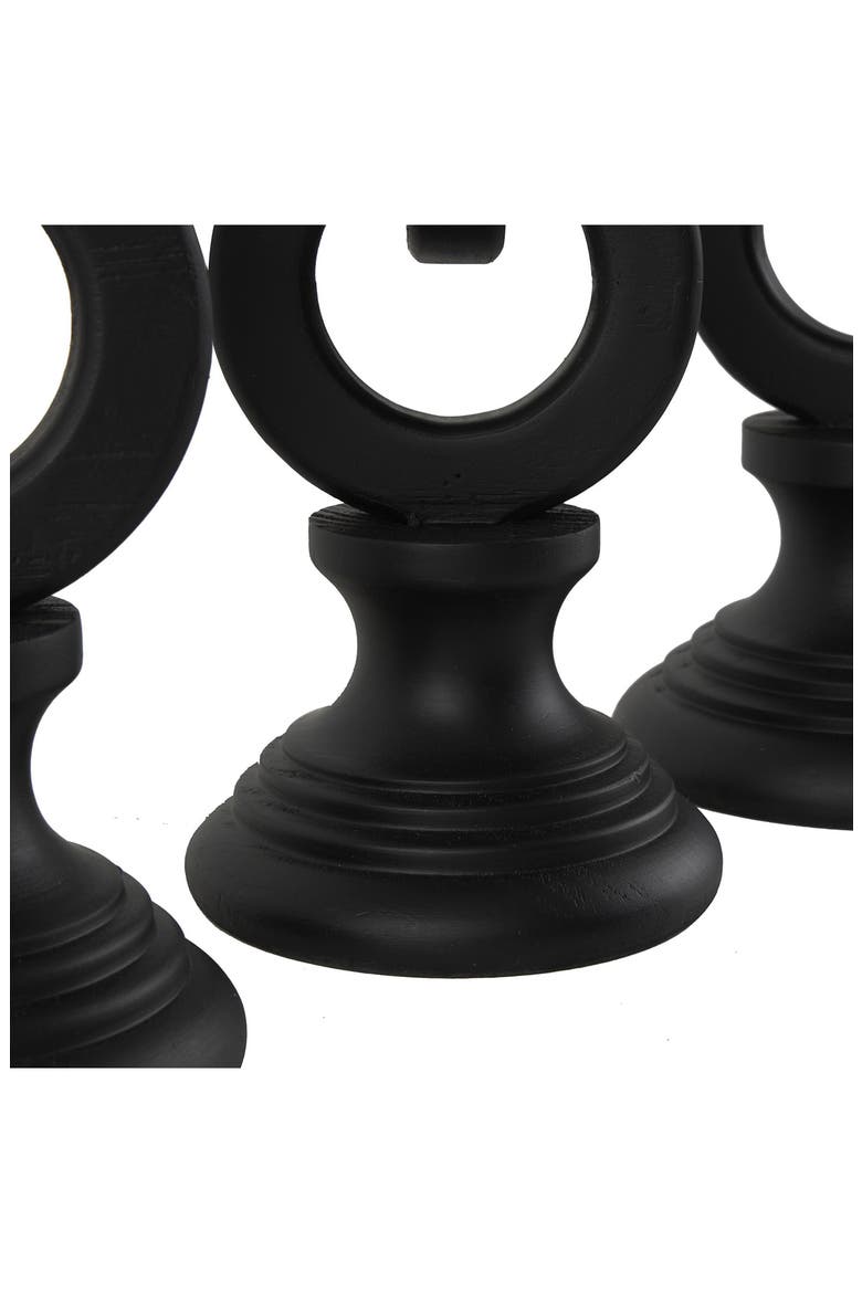 Set of 3 Candleholders, Alternate, color, BLACK