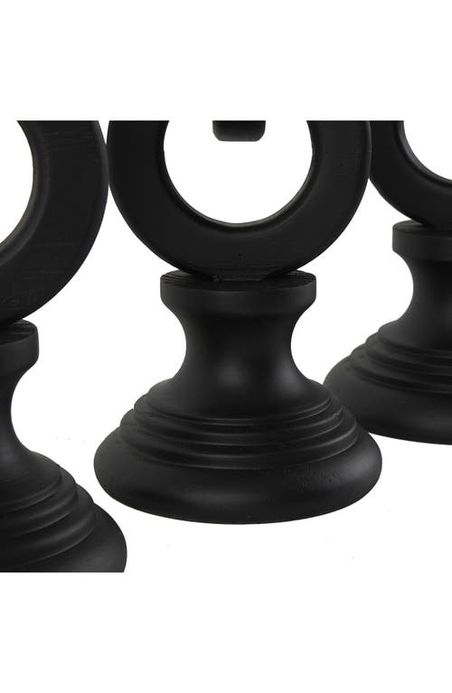Vivian Lune Home Set Of 3 Candleholders In Black