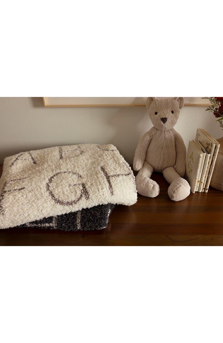 Barefoot Dreams<sup>®</sup> CozyChic<sup>®</sup> ABC Stroller Blanket, Alternate, color, Carbon-Cream